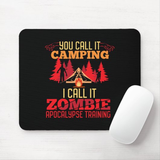 Halloween Camping Zombie Apocalypse Training Fun Muismat (Met muis)