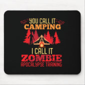 Halloween Camping Zombie Apocalypse Training Fun Muismat (Voorkant)
