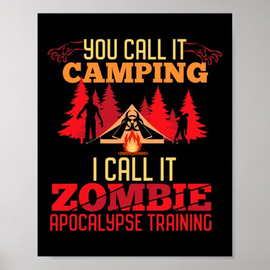 Halloween Camping Zombie Apocalypse Training Fun Poster (Voorkant)