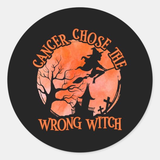 Halloween Cancer verkoos de verkeerde heks Ronde Sticker (Voorkant)