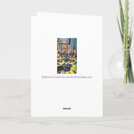 Halloween Candelabra en Skull Halloween Kaart (Achterkant)