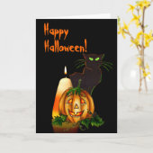 HALLOWEEN CANDLE, JACK & CAT beroemd gemaakt door  Kaart (Gele Bloem)