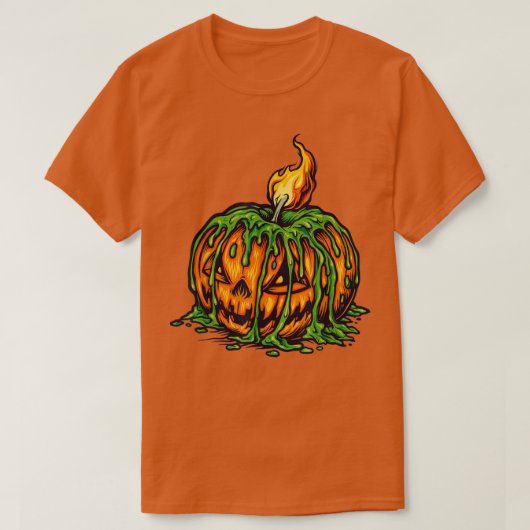 Halloween Candle Scary Jack O Lantern T-shirt (Design voorkant)