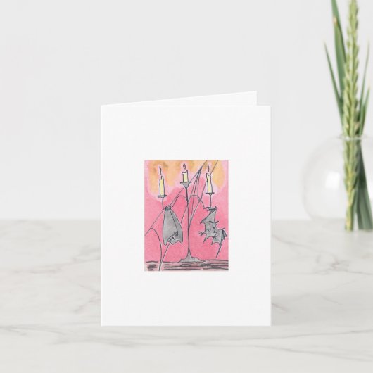 Halloween Candlebats Kaart (Voorkant)