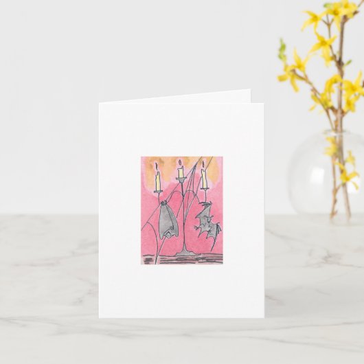 Halloween Candlebats Kaart (Gele Bloem)