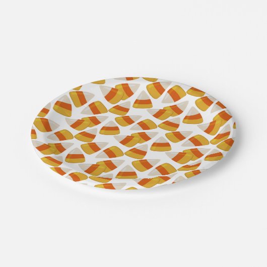 Halloween Candy Corn 7" Papieren Bordje (Gekanteld)