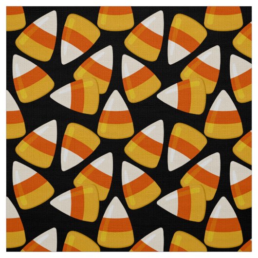 Halloween Candy Corn Black Stof (Swatch)