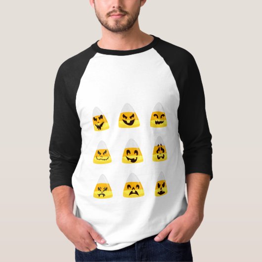 Halloween Candy Corn Bling Shirt | Candy Corn Face (Voorkant)
