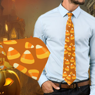 Halloween Candy Corn Caramel Bruin Stropdas