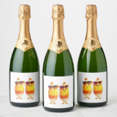 Halloween Candy Corn Crew Sparkling Wijnetiket (Flessen)