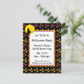 Halloween Candy Corn en Witch Invitation Briefkaar Uitnodiging Briefkaart (Staand voorkant)