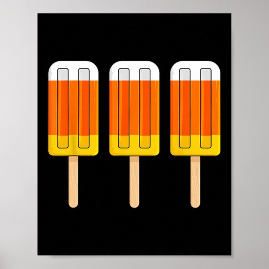 Halloween Candy Corn Fun Ice Cream Popsicles Poster (Voorkant)