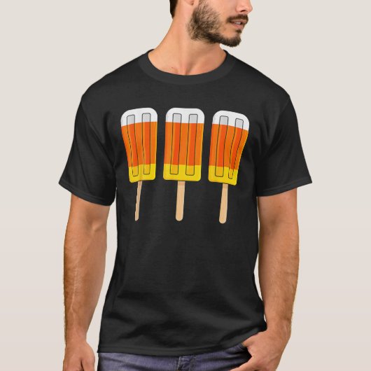 Halloween Candy Corn Funny Ice Cream Popsicles T-shirt (Voorkant)