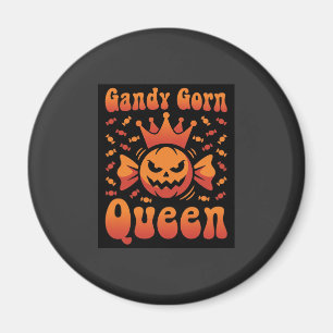 Halloween Candy Corn Koningin Retro Vector Ontwerp Magneet