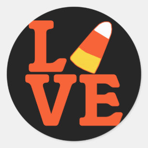Halloween Candy Corn LOVE Ronde Sticker