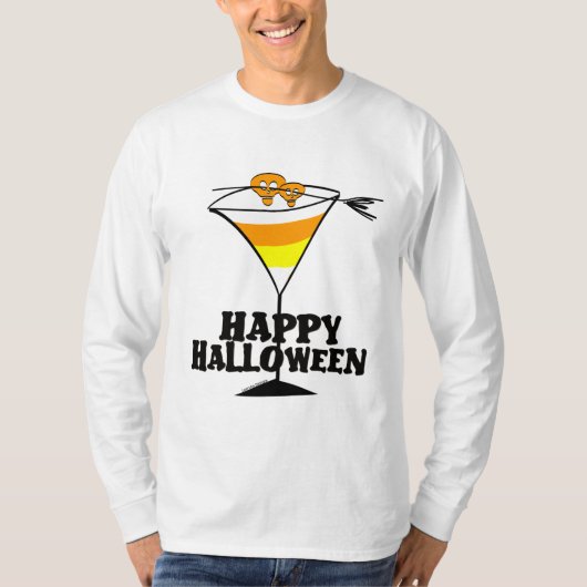 Halloween Candy Corn Martini T-shirt (Voorkant)