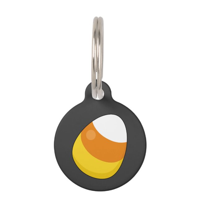 Halloween Candy Corn | Naam toevoegen Huisdierpenning (Voorkant)