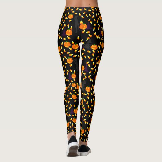 Halloween Candy Corn Novelty Print Leggings (Achterkant)