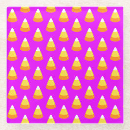 Halloween - Candy Corn Paars Glazen Onderzetter