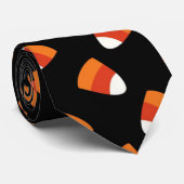 Halloween Candy Corn Patroon Stropdas (Opgerold)