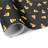Halloween Candy Corn Patroon Zwart Wrapping Papier (Rol Hoek)