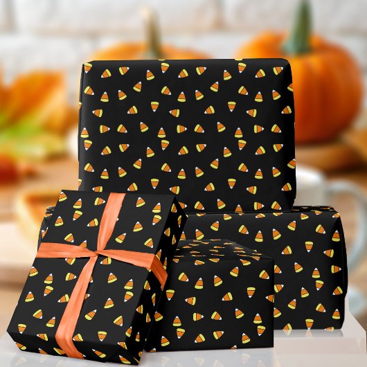 Halloween Candy Corn Patroon Zwart Wrapping Papier