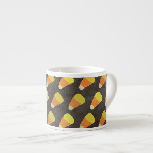 Halloween Candy Corn Pattern Espresso Kop (Voorkant rechts)