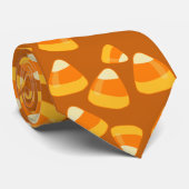 Halloween Candy Corn Pattern Oranje Stropdas (Opgerold)