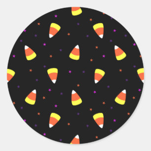 Halloween Candy Corn Pattern Ronde Sticker