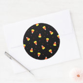 Halloween Candy Corn Pattern Ronde Sticker (Envelop)