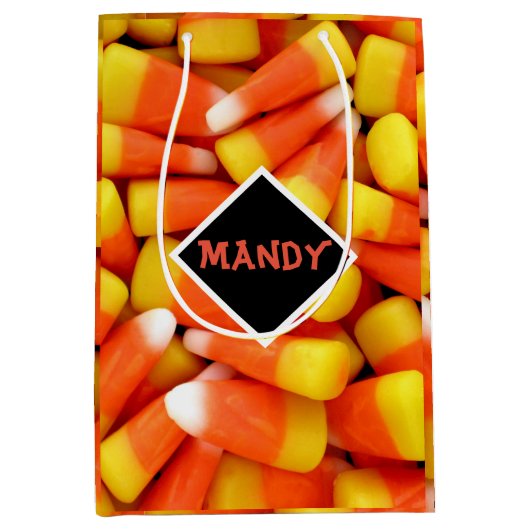 Halloween Candy Corn Personalize Medium Cadeauzakje (Voorkant)
