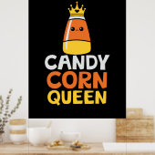 Halloween Candy Corn Queen Crown Cute Birthday Poster (Keuken)
