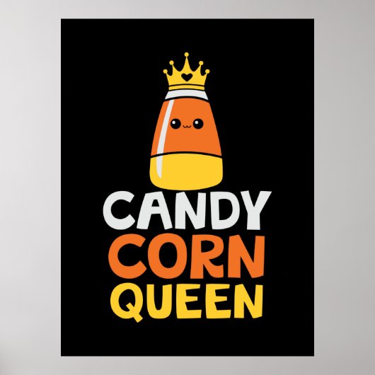Halloween Candy Corn Queen Crown Cute Birthday Poster (Voorkant)