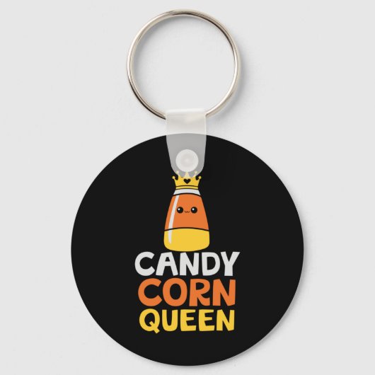 Halloween Candy Corn Queen Crown Cute Birthday Sleutelhanger (Voorkant)