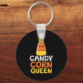 Halloween Candy Corn Queen Crown Cute Birthday Sleutelhanger (Voorkant)