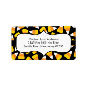 Halloween Candy Corn retour adres labels. Etiket (Voorkant)