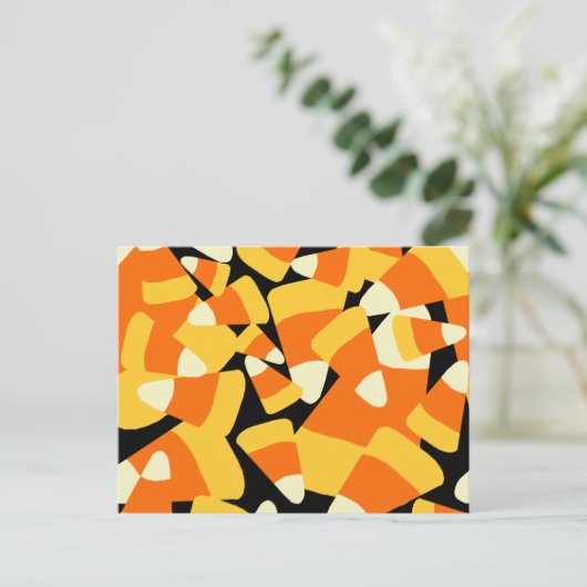 Halloween Candy Corn Seamless Pattern Briefkaart (Staand voorkant)