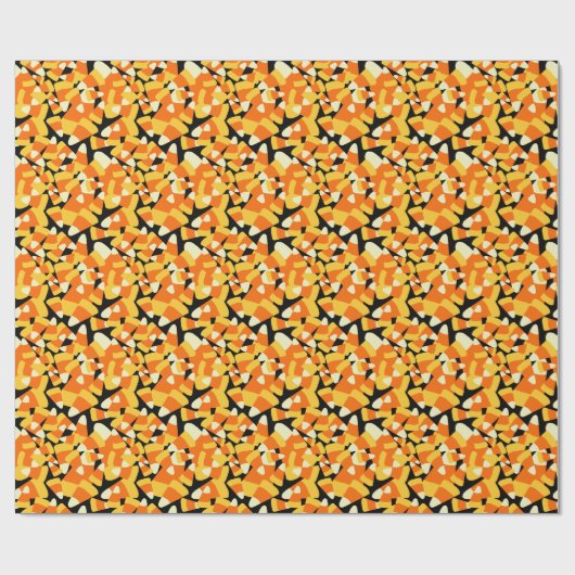 Halloween Candy Corn Seamless Pattern Cadeaupapier (Vlak)