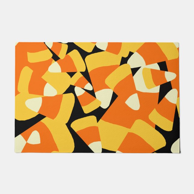 Halloween Candy Corn Seamless Pattern Deurmat (Voorkant)
