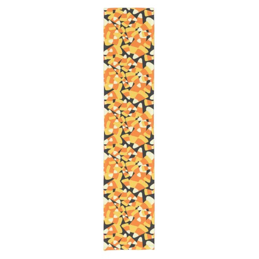 Halloween Candy Corn Seamless Pattern Korte Tafelloper (Voorkant)