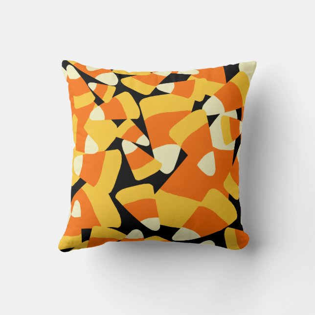 Halloween Candy Corn Seamless Pattern Kussen (Achterkant)