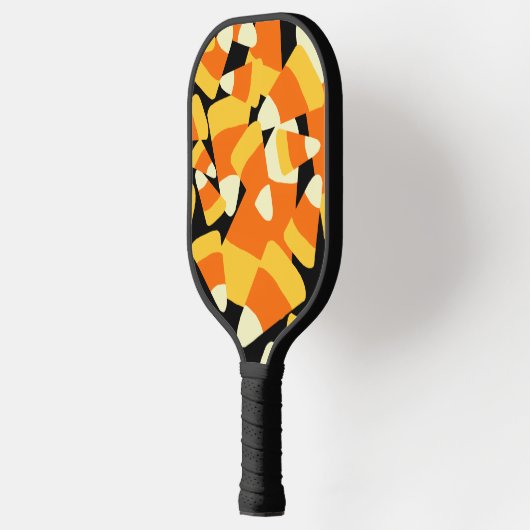 Halloween Candy Corn Seamless Pattern Pickleball Paddle (Links)