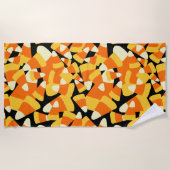 Halloween Candy Corn Seamless Pattern Strandlaken (Voorkant)
