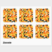 Halloween Candy Corn Seamless Pattern Vierkante Sticker (Vel)