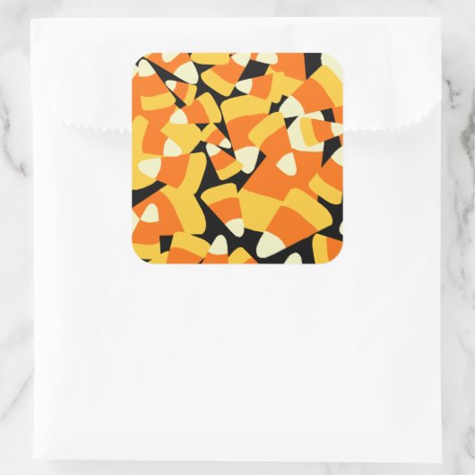 Halloween Candy Corn Seamless Pattern Vierkante Sticker (Tas)