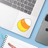 Halloween Candy Corn Sticker (Laptop met iPhone)