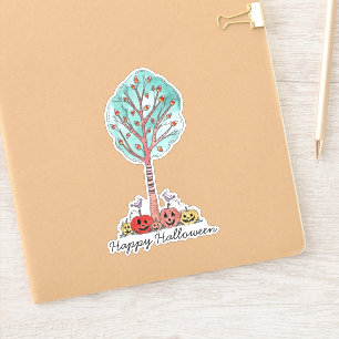 Halloween Candy Corn Tree Sticker