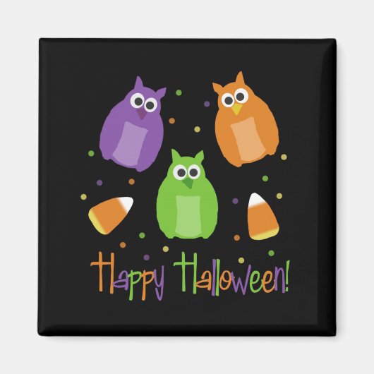 Halloween Candy Corn Uilen Magnet (Voorkant)