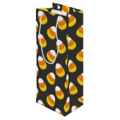 Halloween Candy Corn Wijn Cadeautas (Achterkant Gekanteld)