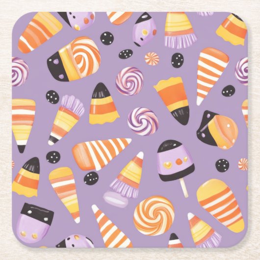Halloween Candycorn Kartonnen Onderzetters (Voorkant)